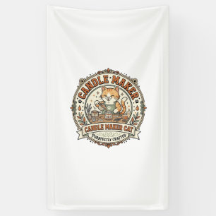 Kerzenmacher Katze Kerzenmacher Katze Vintage Vekt Banner