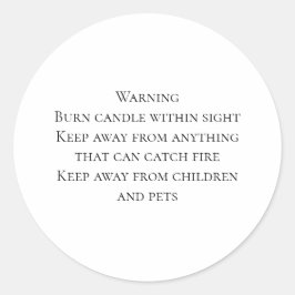 Kerzenwarnschild Runder Aufkleber