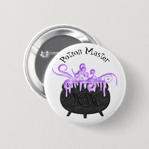 Kessel-Blasen-Trank-Hexe-Gebräu-Heide Magick Button
