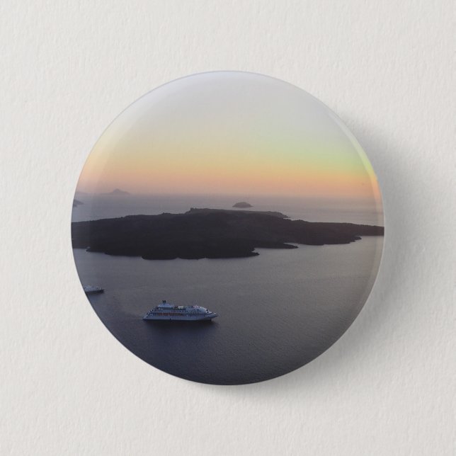Kessel (Mitte des Vulkans) in Santorini, Button (Vorderseite)