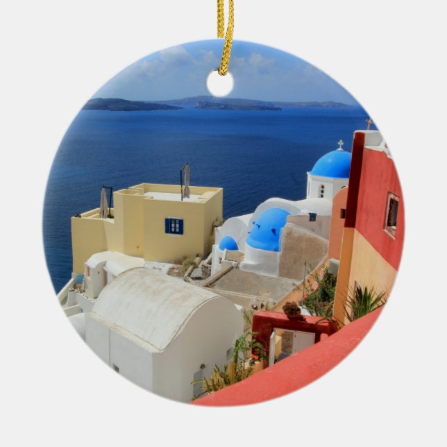 Kessel, Oia, Santorini, Griechenland Keramikornament (Vorne)