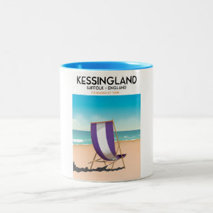 Kessingland, Suffolk England Strand Reiseplakat Zweifarbige Tasse