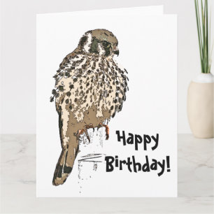 Kestral Bird Wildlife Geburtstagskarte Grußkarte Karte