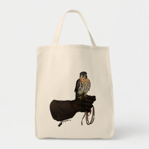 Kestrel auf Handschuh-Illustration Tragetasche