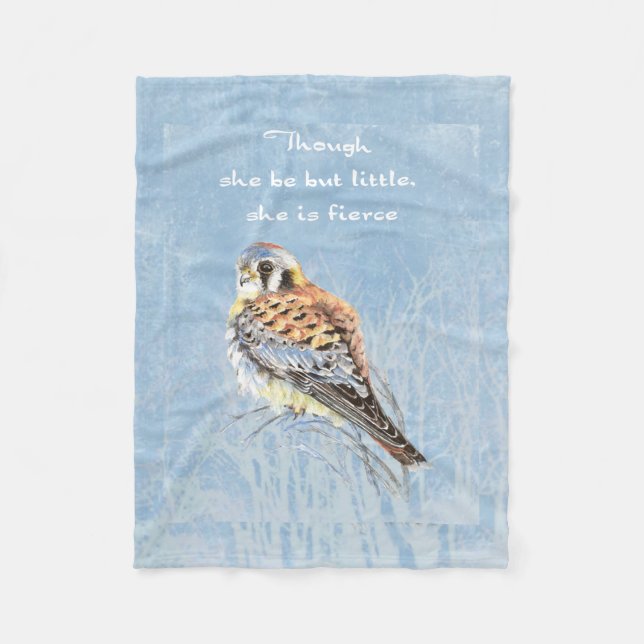 Kestrel Bird mit Inspiration Fleecedecke (Vorderseite)