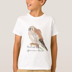 Kestrel Sparrow Hawk, Watercolor Bird T-Shirt