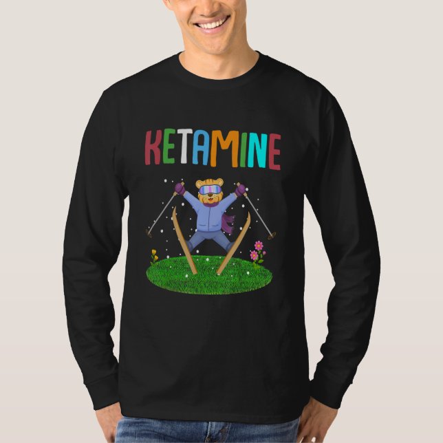 Ketamine Skiing Jumping Bear T-Shirt (Vorderseite)