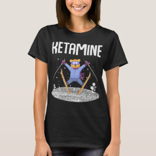 Ketamine Skiing Jumping Bear White gifts T-Shirt