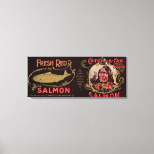 Ketchican, Alaska - Fang-EIN-Kann Lachs-Aufkleber Leinwanddruck