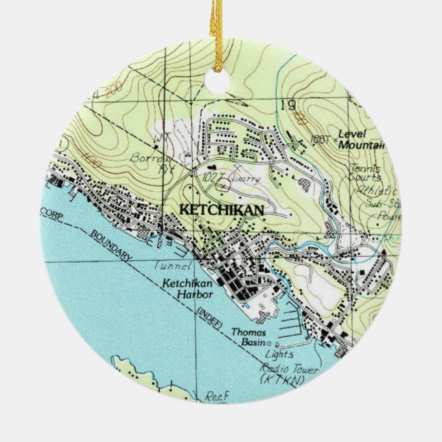 Ketchikan AK Weihnachtsdekoration Keramik Ornament (Hinten)