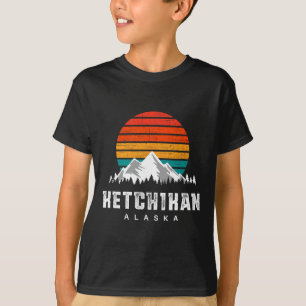 Ketchikan Alaska Bergszene Skifahren und Wandern T-Shirt
