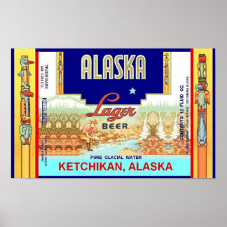 KETCHIKAN ALASKA LAGER BEER CAN DESIGN POSTER