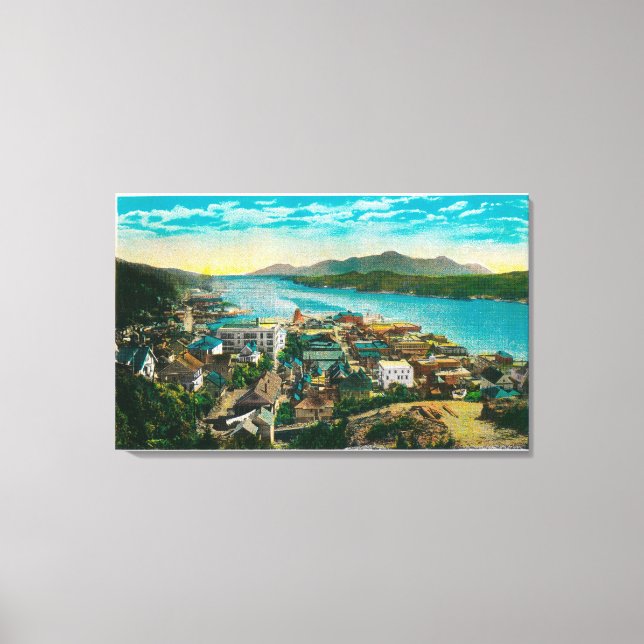 Ketchikan, Alaska Stadtansicht - Die erste Stadt Leinwanddruck (Vorderseite)