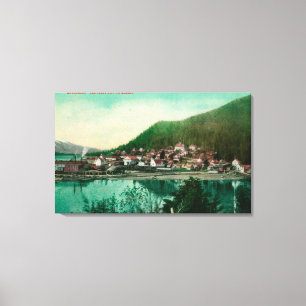 Ketchikan, Alaska-Stadtansicht - erste Stadt Leinwanddruck