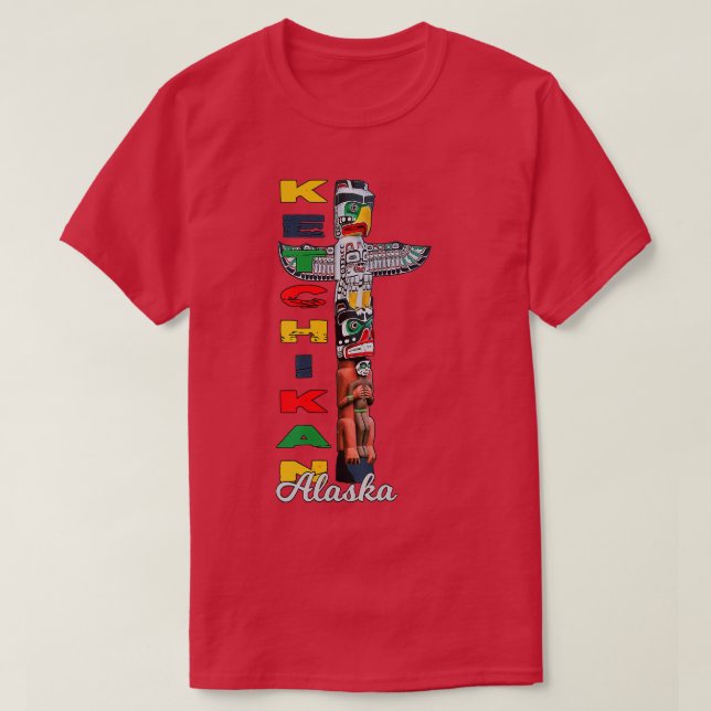 Ketchikan Alaska Totem Pole T-Shirt (Design vorne)