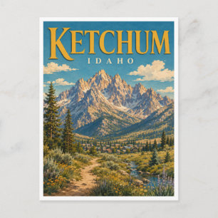 Ketchum Idaho Sawtooths GeoSaga Postkarte