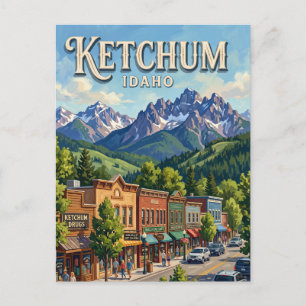 Ketchum Town Center Idaho Postkarte