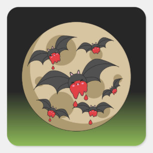 Ketchup Eater Vampire Bats Quadratischer Aufkleber