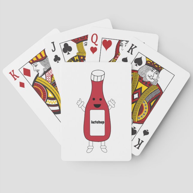 Ketchup Flasche Niedlich personalisieren Spielkarten (Rückseite)