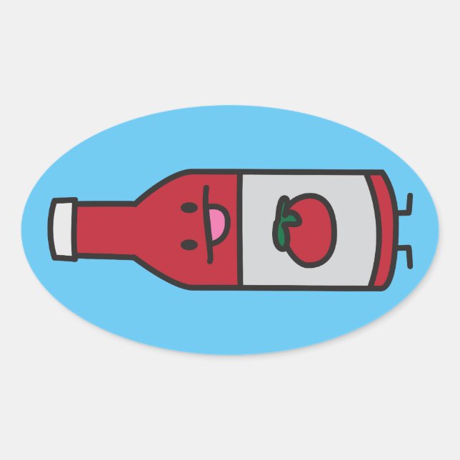 Ketchup Flasche Tomato Sauce Tafelmilch extravagan Ovaler Aufkleber (Vorderseite)
