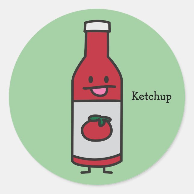 Ketchup Flasche Tomato Sauce Tafelmilch extravagan Runder Aufkleber (Vorderseite)
