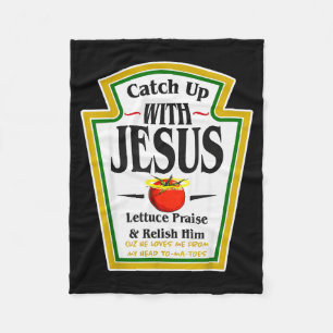 Ketchup mit Jesus Funny Christian Pun religiös Fleecedecke