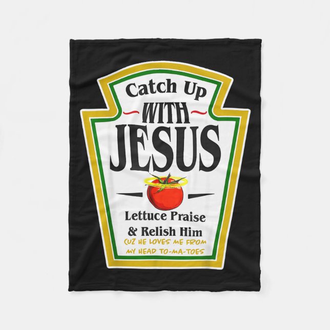 Ketchup mit Jesus Funny Christian Pun religiös Fleecedecke (Vorderseite)
