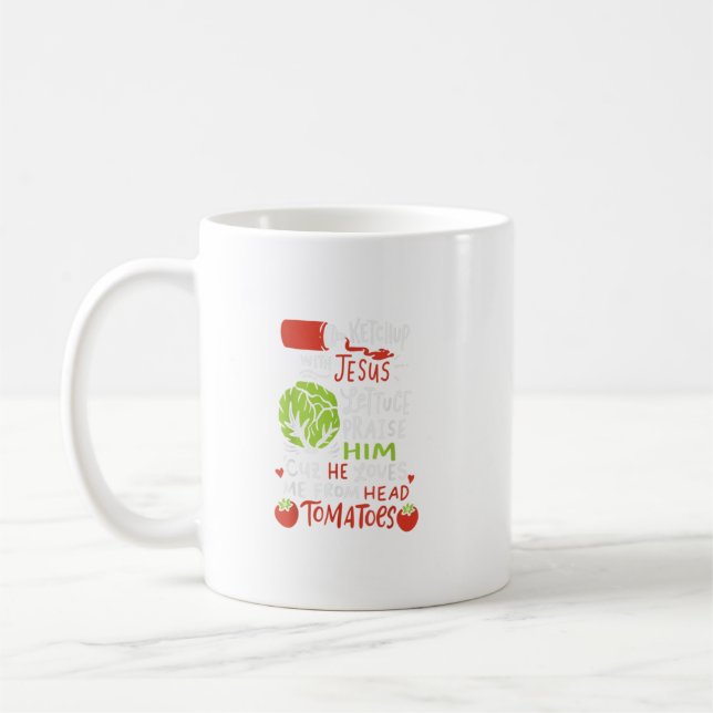 Ketchup mit Jesus ich Vegan Jesus Christus Christl Kaffeetasse (Links)