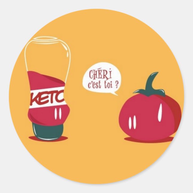 Ketchup Runder Aufkleber (Vorderseite)