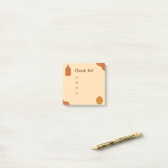 Ketchup und Chicken Nugget  Post-it Klebezettel (Auf Schreibtisch)