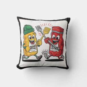 Ketchup- und Senf-Freund Kissen