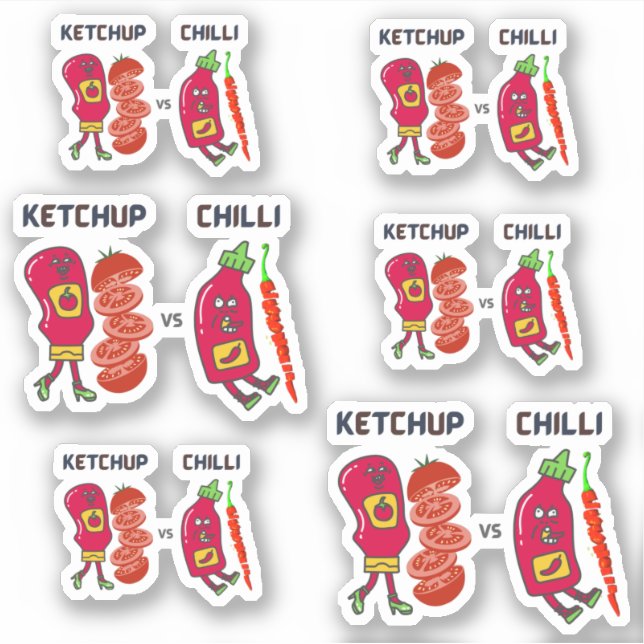 Ketchup vs Chili Aufkleber (Vorderseite)
