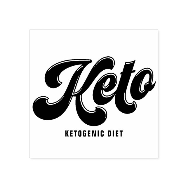 Keto Black Retro Script Typografy Rubber Briefmark Gummistempel (Prägung)