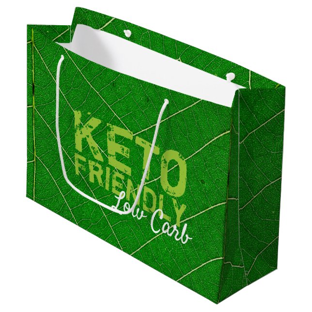 Keto Friendly Low Carb Große Geschenktüte (Vorderseite Schrägansicht)