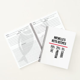 Keto Recipe Book and Low Carb Food List Notizbuch