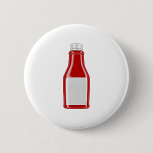 Ketschupflasche mit leerem Aufkleber Button