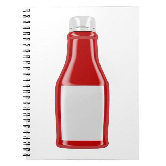 Ketschupflasche mit leerem Aufkleber Notizblock (Vorderseite)