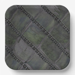 Ketten auf Vintagem Holz Pappteller