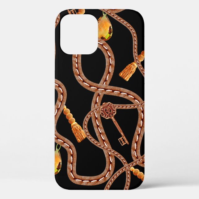 Kettenmuster, Schals-Muster. Schal-Design barocke Case-Mate iPhone Hülle (Rückseite)