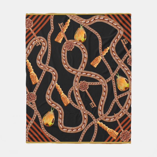 Kettenmuster, Schals-Muster. Schal-Design barocke Fleecedecke (Vorderseite)