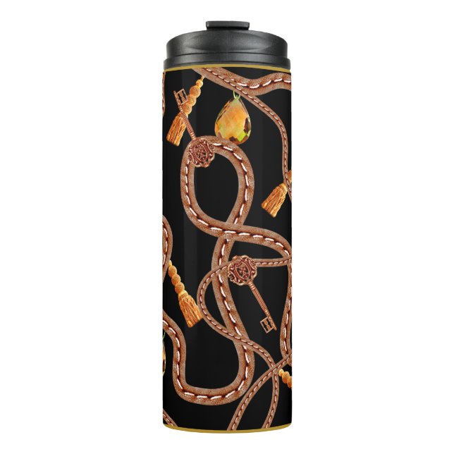 Kettenmuster, Schals-Muster. Schal-Design barocke Thermosbecher (Vorderseite)