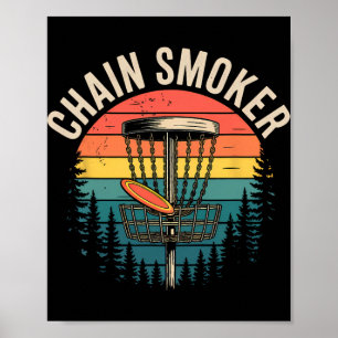 Kettenraucher Lustiger Disc Golf Baum Ketten Frisb Poster