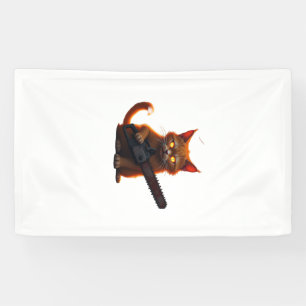 Kettensäge-Katzen-Shirt Classic T-Shirt Banner