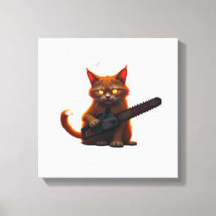 Kettensäge-Katzen-Shirt Classic T-Shirt Leinwanddruck