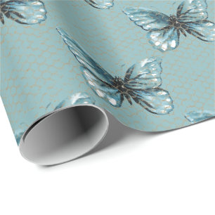 Kettenverbindungszaun auf Schmetterling Geschenkpapier