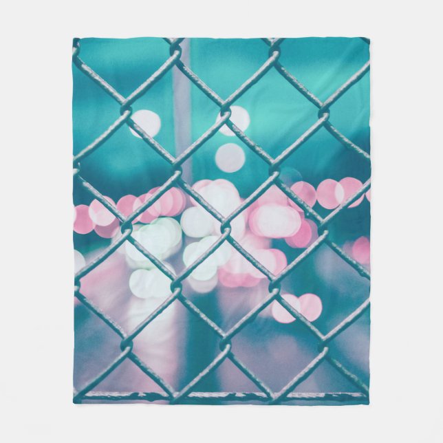 KETTENZEIGE MIT BOKEH-LICHTEN FLEECEDECKE (Vorderseite)