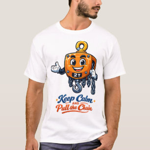 Kettenzug-Maskottchen Keep Calm Zieh an der Kette T-Shirt