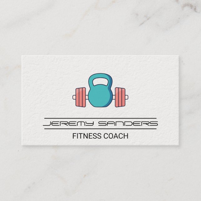 Kettle Bell Barbell Gym Weights | Fitness Trainer Visitenkarte (Vorderseite)