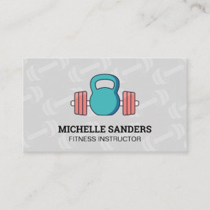 Kettle Bell   Dumbell Pattern Business Card Visitenkarte