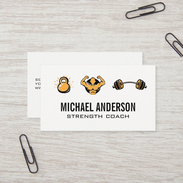 Kettle Bell | Gewichte | Fitness Visitenkarte (Vorderseite/Rückseite Beispiel)